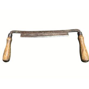 Vintage Ohio Tool Co 9" Draw Knife Woodworking Tool Wooden Handles Steel Blade